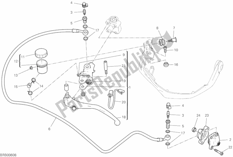 Toutes les pièces pour le Maître-cylindre D'embrayage du Ducati Multistrada 1260 ABS 2019